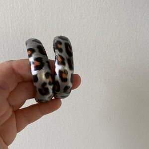 Leopard Print Hoop Earrings